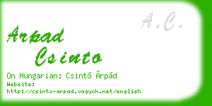 arpad csinto business card